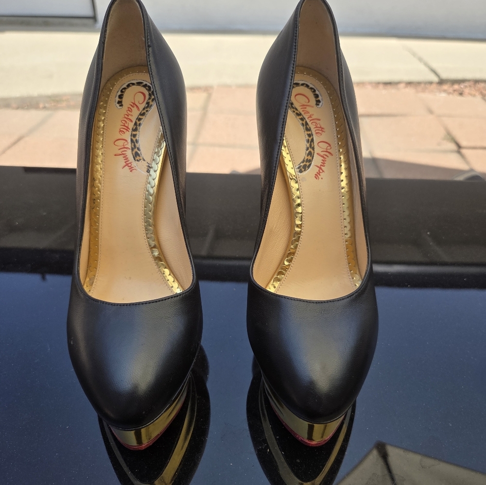 Charlotte Olympia Black Heels - Size 37.5